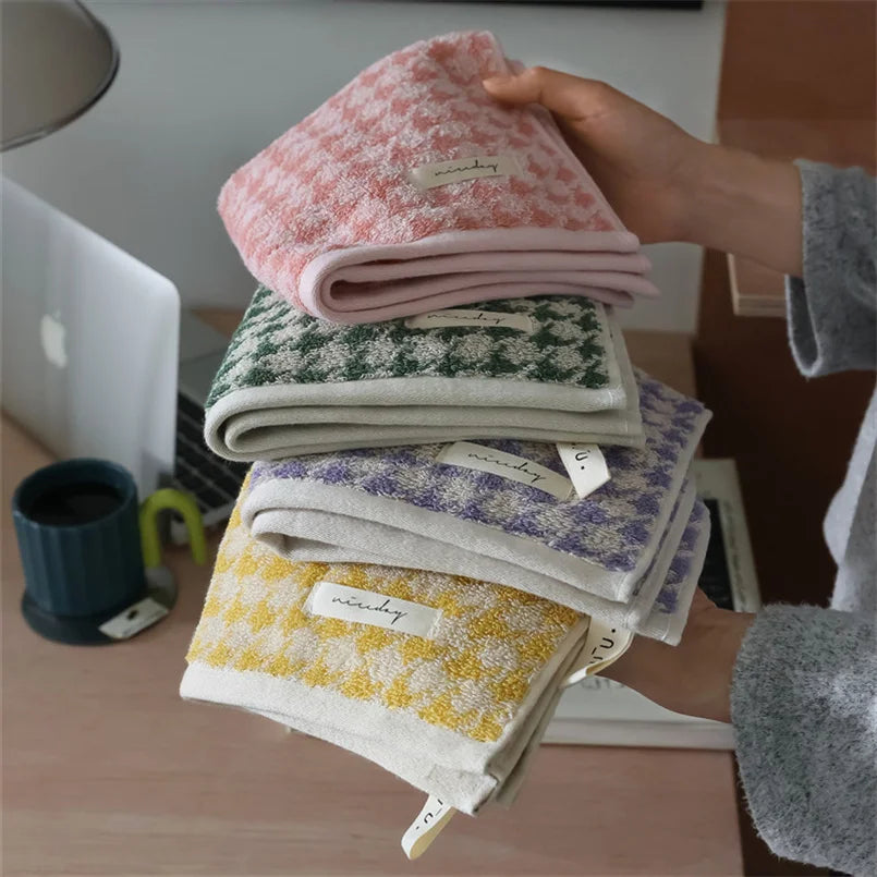 Absorbent Towel Classic Plaid Pure Cotton Bath Towel  Soft Face Towel