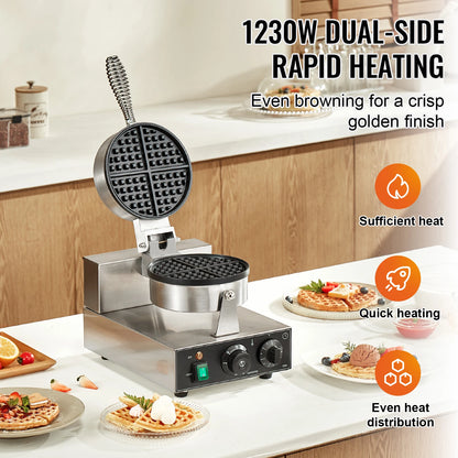 Commercial Belgian Waffle Maker Stainless Steel