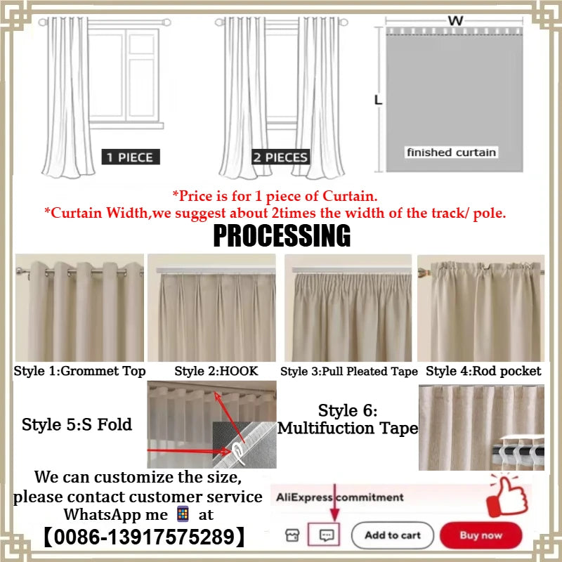 Herringbone Cream Curtains for Living Room Bedroom Blackout  Window