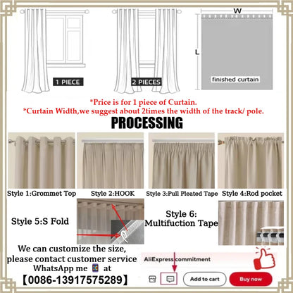 Herringbone Cream Curtains for Living Room Bedroom Blackout  Window