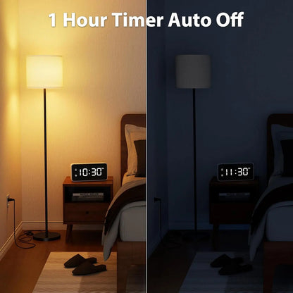 Dimmable Floor Lamp with Remote, Adjustable Color Temperature, Linen Shade