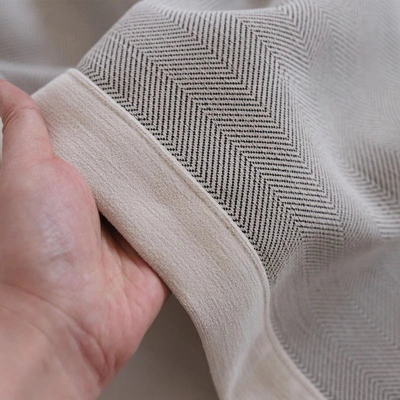 Herringbone Cream Curtains for Living Room Bedroom Blackout  Window