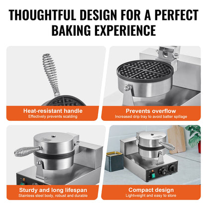 Commercial Belgian Waffle Maker Stainless Steel
