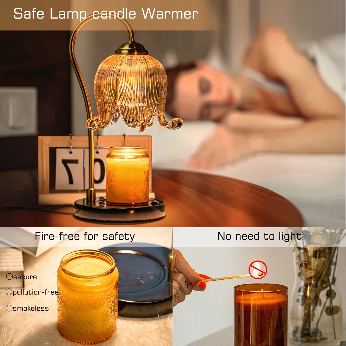 Tulip Flower Warm Candle Lamp French  Lamp