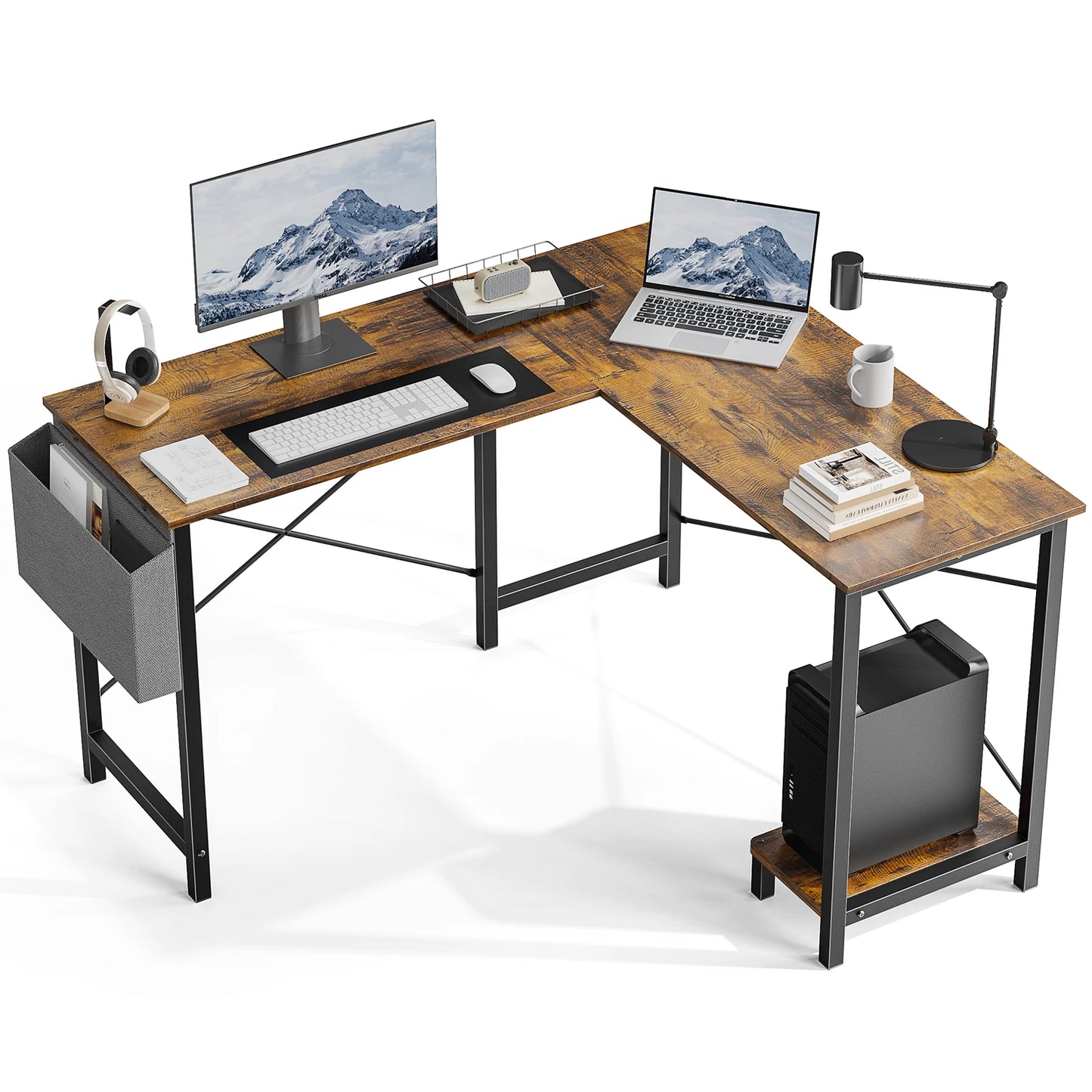 JHK Gaming Corner 50 Inch  Storage Shelf & Side Bag for Home Office