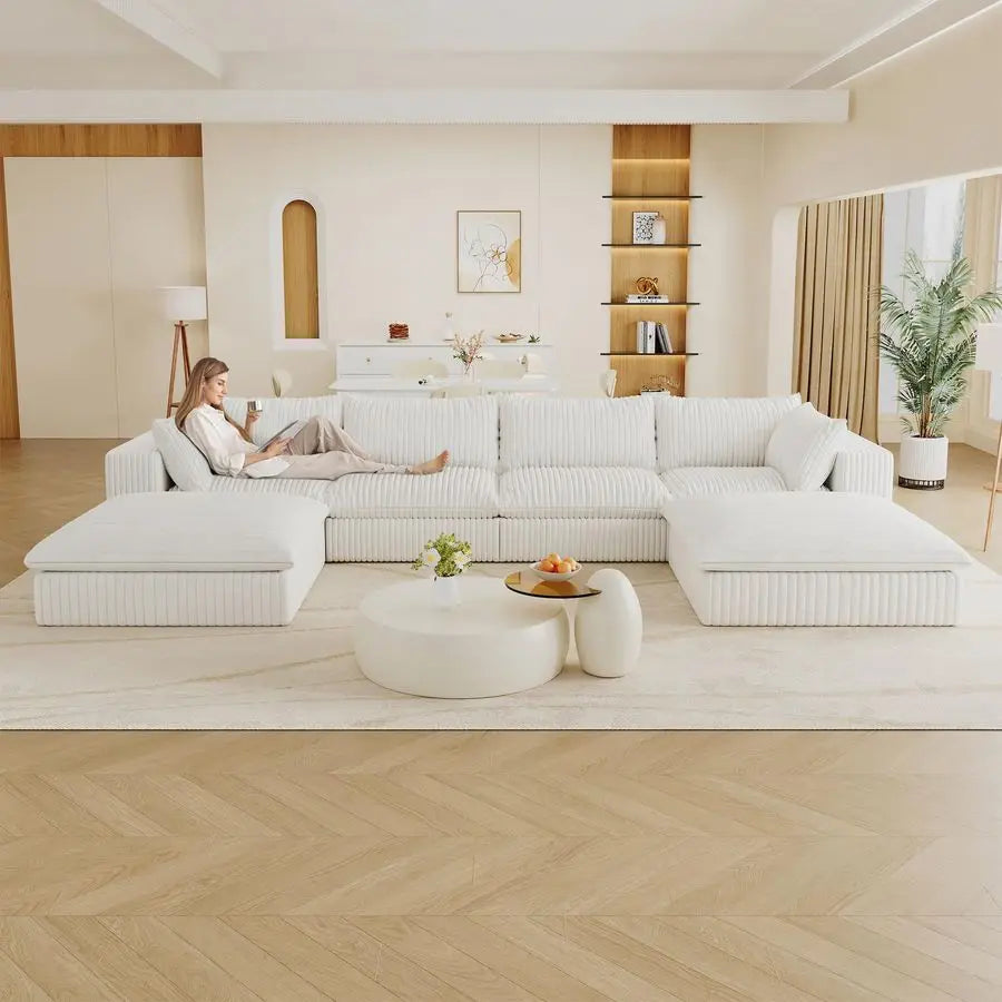 Cloud Modular Sofa, 8 Seater,  U Shaped with Ottoman