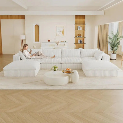 Cloud Modular Sofa, 8 Seater,  U Shaped with Ottoman