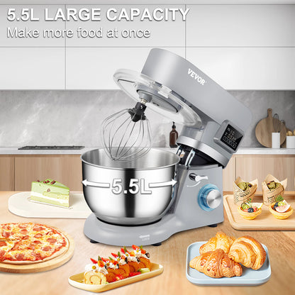 Stand Mixer   LCD  Timing 5.8 Qt Stainless Steel Bowl
