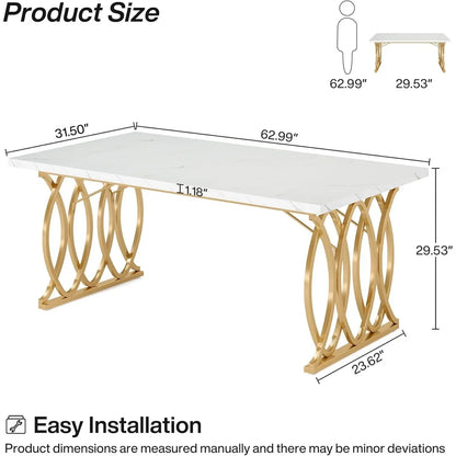Modern Dining Table, 63"  Unique Design