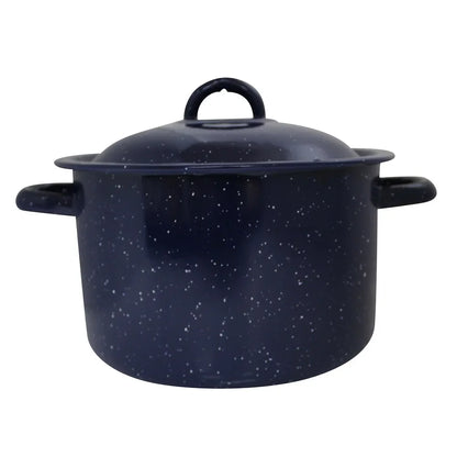 Steel Enamel Stock Pot Double Handles Heat Efficient