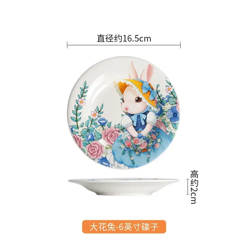 Creative Pumpkin Rabbit Pattern Tableware Garden Style Ceramic