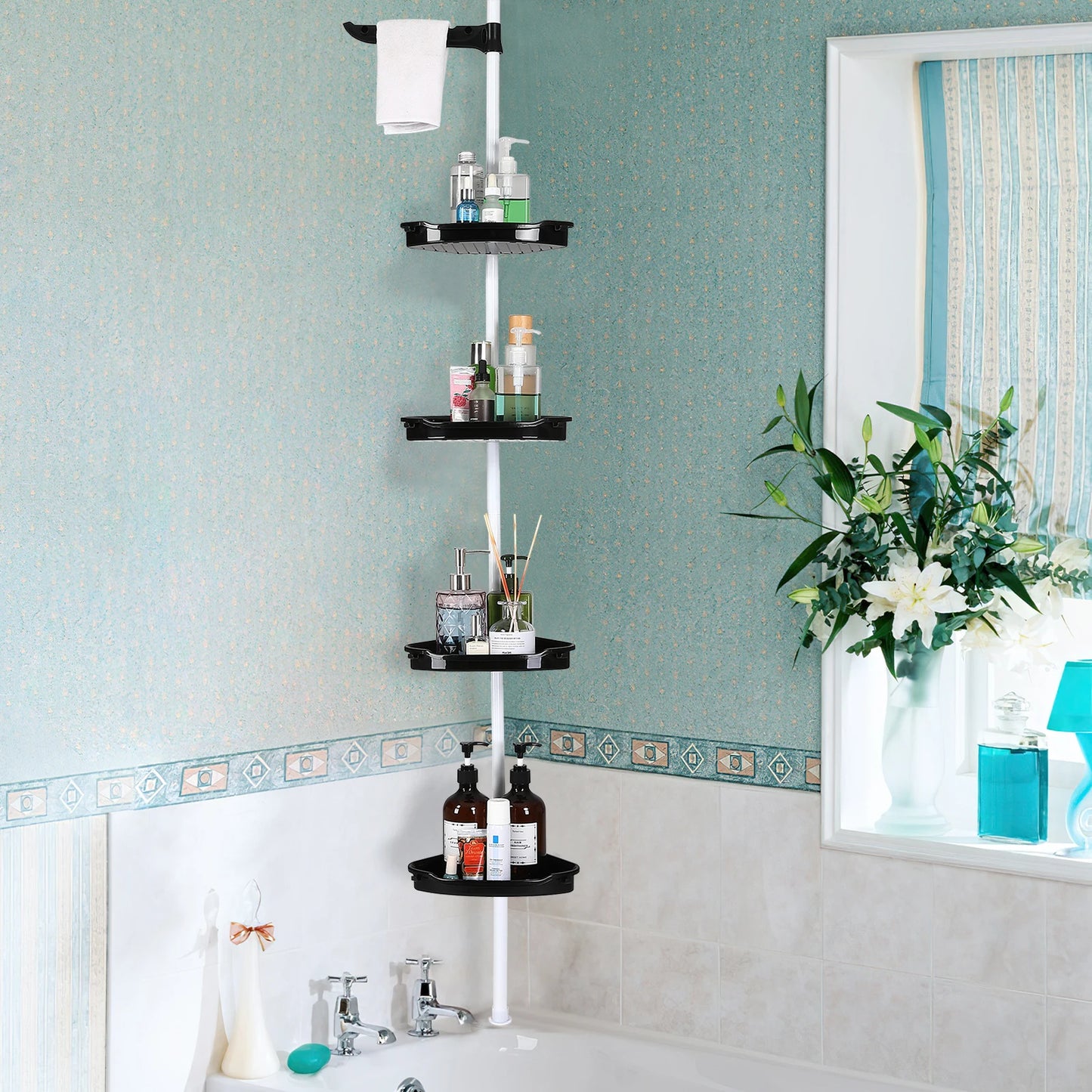 Shower Caddy with Tension Pole Bathroom Storage