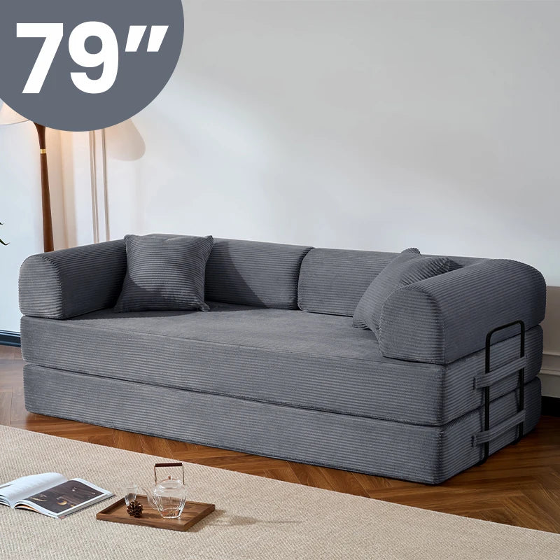 79’’  Convertible Sofa Bed Corduroy Upholstered, Loveseat Sleeper