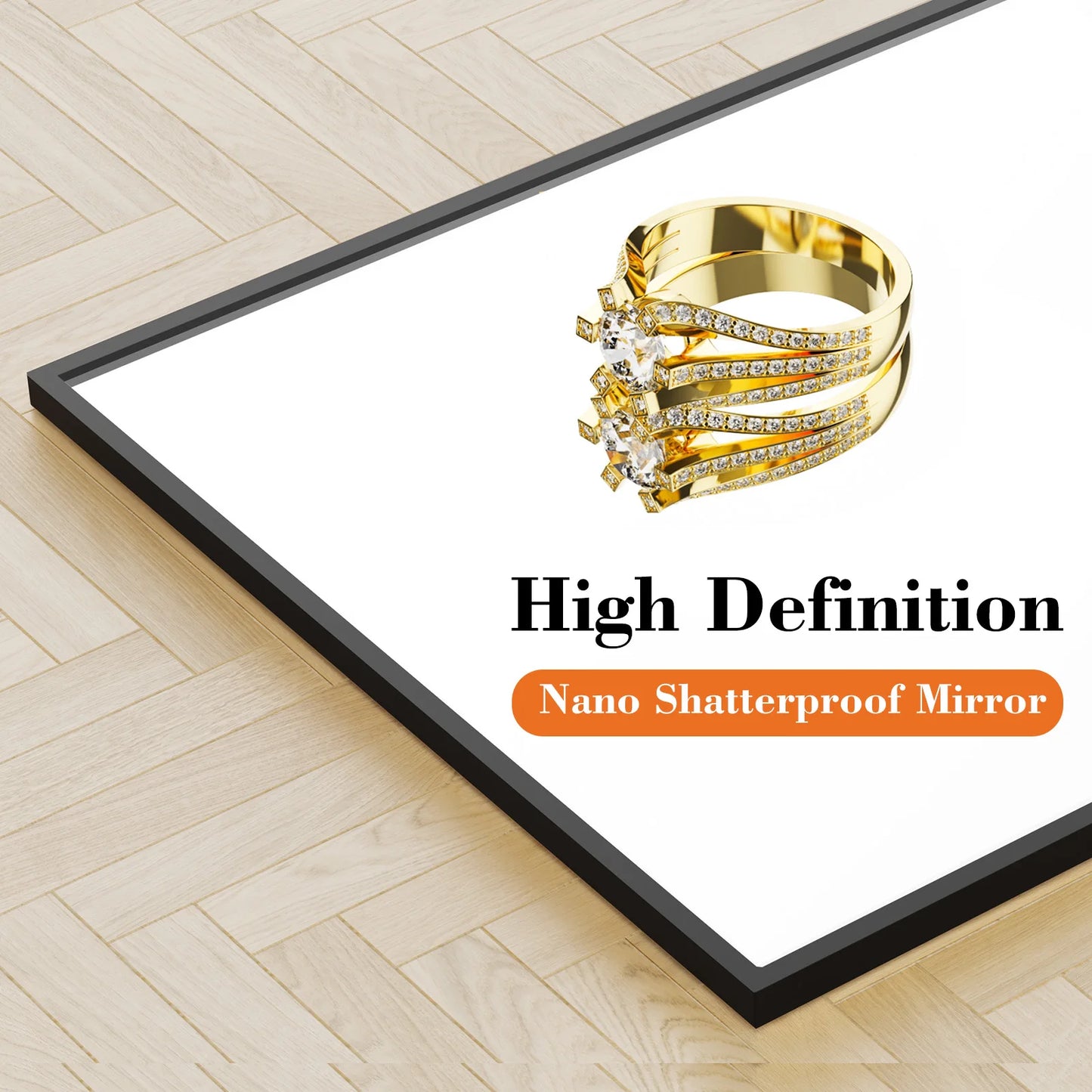 JHK 64"x21" Full  Wall Mirror Standing Hanging or Leaning Wall-Mounted Mirrors with Stand