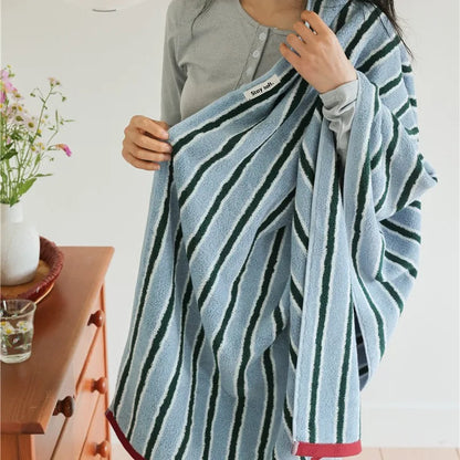 Striped Bath Towel  Washcloth Bathroom Towels
