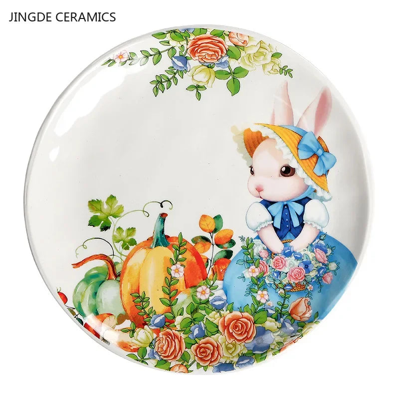 Creative Pumpkin Rabbit Pattern Tableware Garden Style Ceramic
