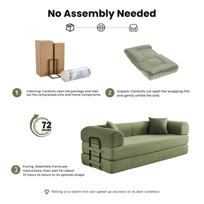 79’’  Convertible Sofa Bed Corduroy Upholstered, Loveseat Sleeper