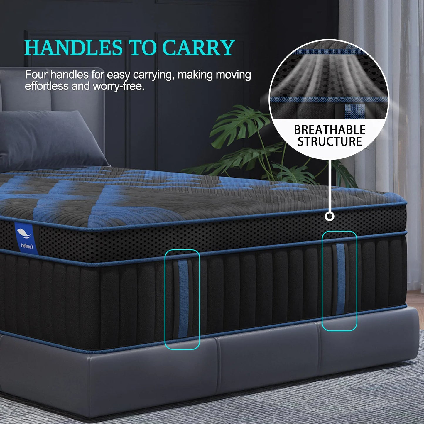 12"Gel Memory Foam  Mattress Medium Firm, Motion Isolation