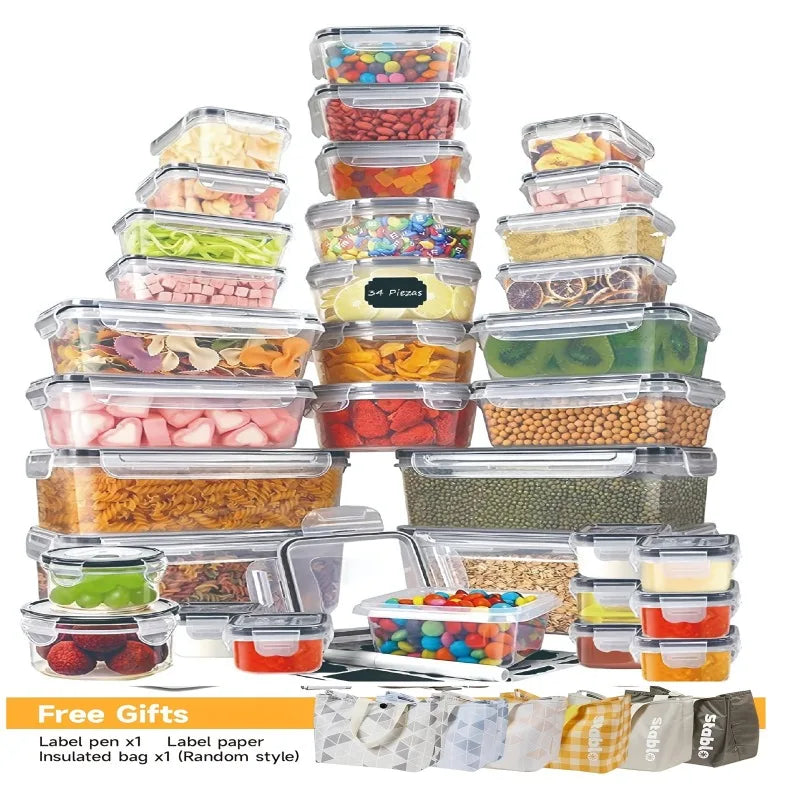 BPA-Free Food Storage Set - 24 Airtight Containers & Lids with Labels