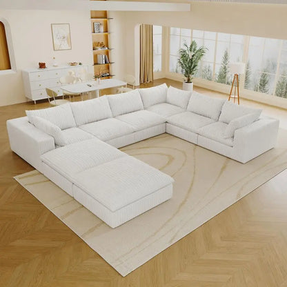Cloud Modular Sofa, 8 Seater,  U Shaped with Ottoman