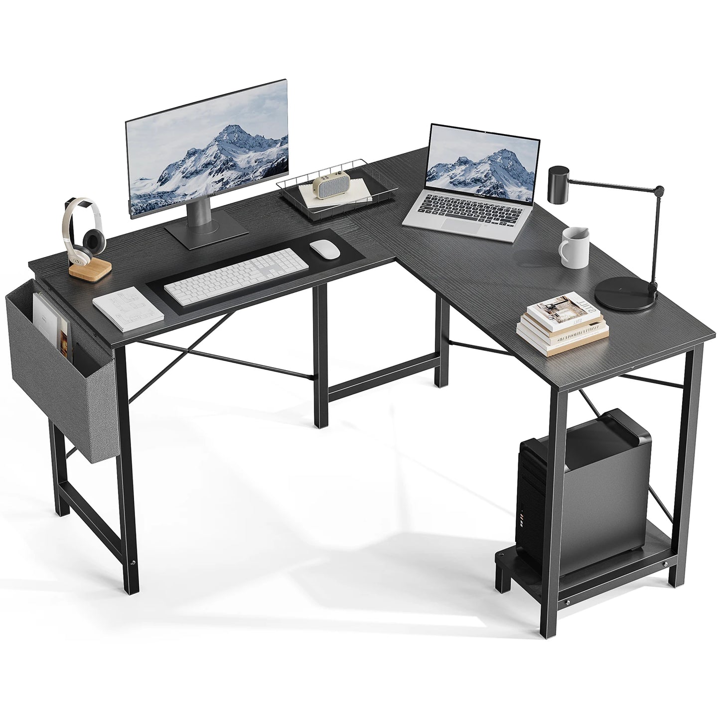 JHK Gaming Corner 50 Inch  Storage Shelf & Side Bag for Home Office