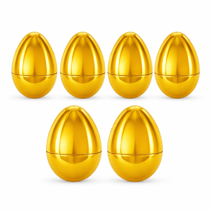 Set of 6 Metallic Gold Easter Eggs Fillable Plastic Hinged Eggs Reusable Prize Egg Set 2.25 Inches