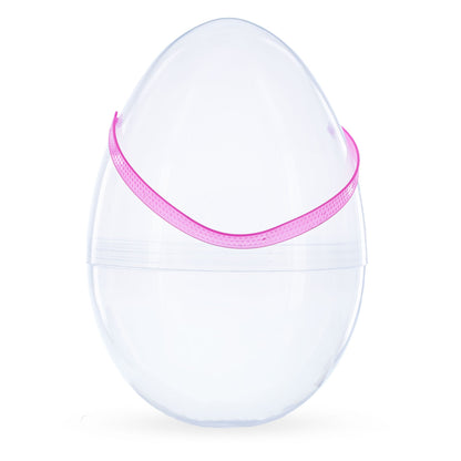 Set of 2 Transparent Jumbo Plastic Easter Eggs with Handles Large Size 10 Inches