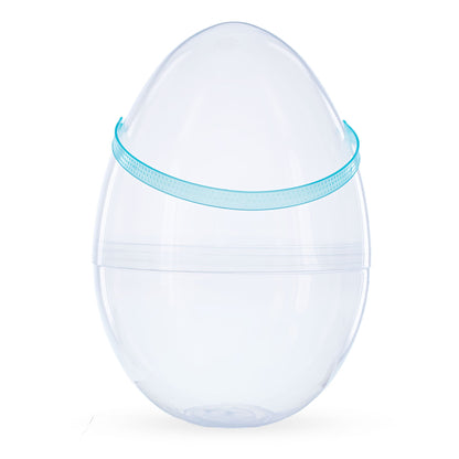 Set of 2 Transparent Jumbo Plastic Easter Eggs with Handles Large Size 10 Inches
