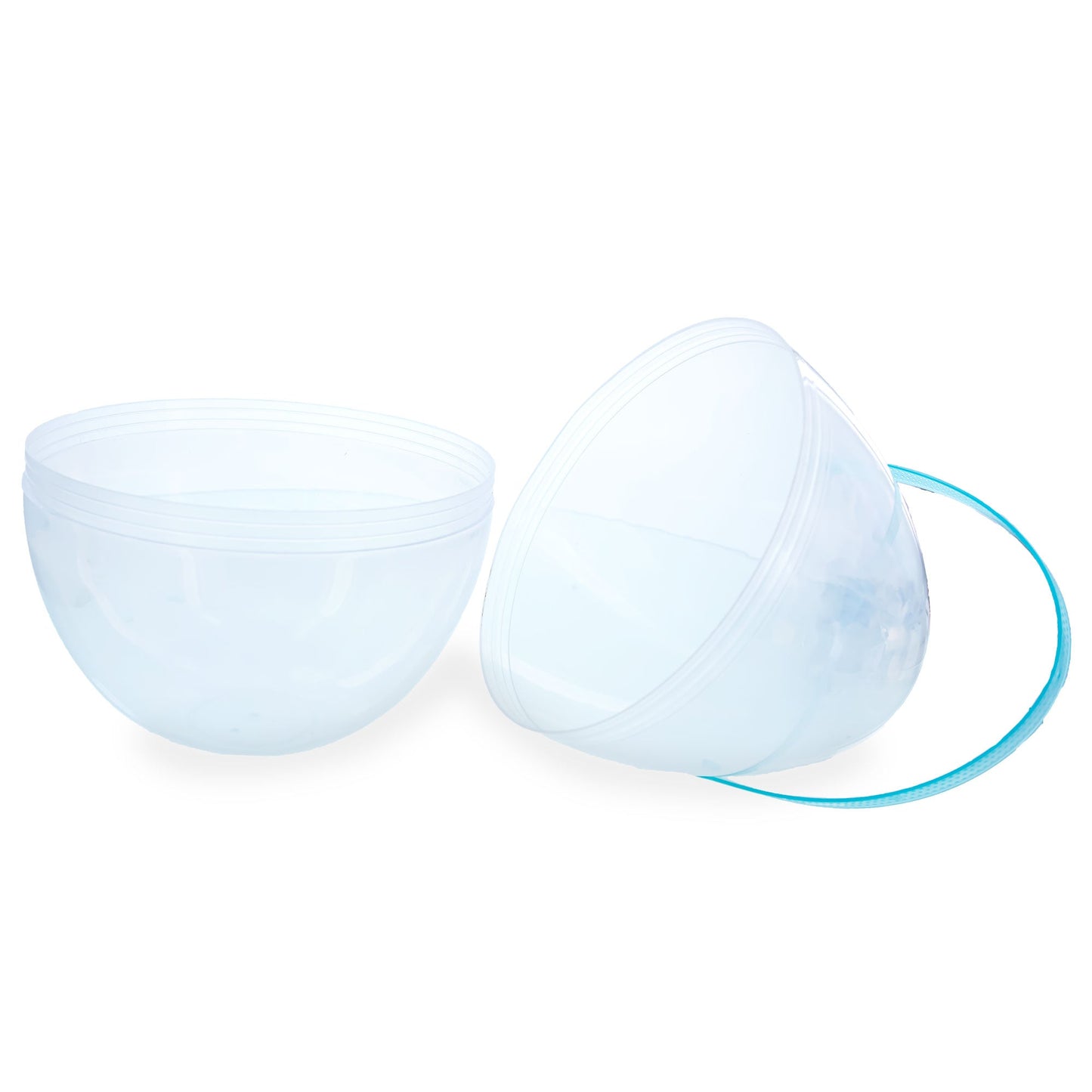 Set of 2 Transparent Jumbo Plastic Easter Eggs with Handles Large Size 10 Inches
