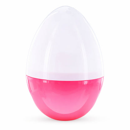 Large Bunny Giant Jumbo Size White and Pink Plastic Easter Egg 10 Inches