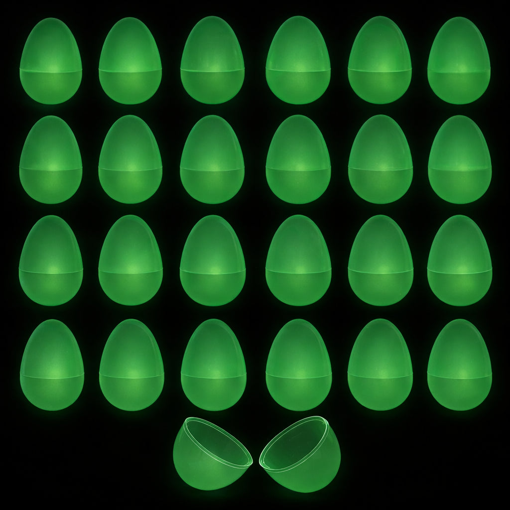 Set of 24 Glow in the Dark Easter Eggs Fillable Plastic Eggs for Nighttime Egg Hunt Fun 2.25 Inches