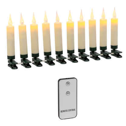 4 Inch LED Clip on Candle - 10 piece Set - White